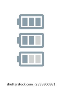 Battery charge icons collection. Phone battery level. Designation of the operating time of the device.