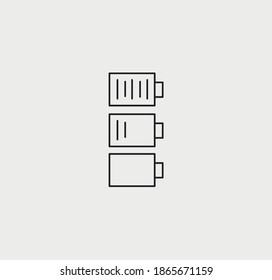Battery charge icons. Linear design. Vector graphics.