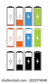 Iconos de carga de la batería para diseño