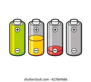 Battery charge icons set. Energy level indicator concept.