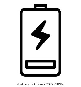 Battery Charge Indicator Flat Icon Isolated On White Background
