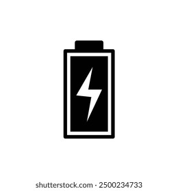 battery charge indicator, full charged battery icon black and white drawing style representing battery power status, used in digital devices to display remaining battery life, charging status