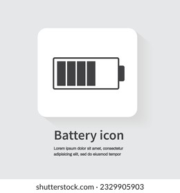 Battery charge indicator icon. Design for apps and websites. Vector illustration.