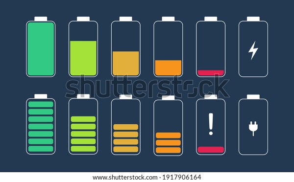 Battery charge indicator icon. Level
battery energy. Vector
illustration.