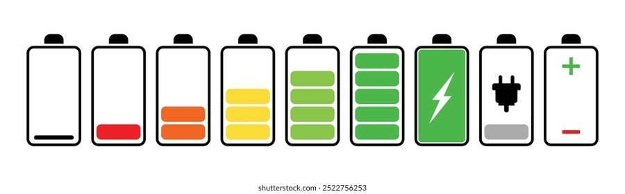 battery charge indicator icon , phone charge level , vector illustration