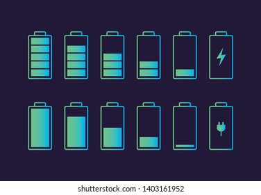 Battery charge indicator icon. Vector illustration.