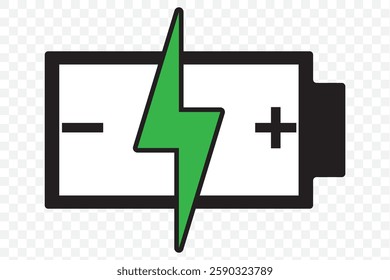 Battery charge indicator icon. Vector illustration. on Transparent background. 