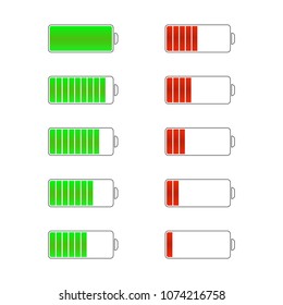 Battery charge indicator icons.