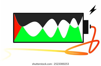 Battery charge indicator icons.  charge level, color collection of palestine flag with power. Discharged and fully charged battery. Battery charge need world help. Vector Illustration. 
