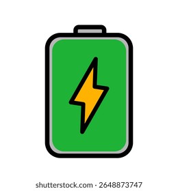 Battery charge indicator icons. Phone charge level, color collection of charge power.