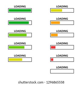 Battery charge indicator icons in vector modern graphics set .