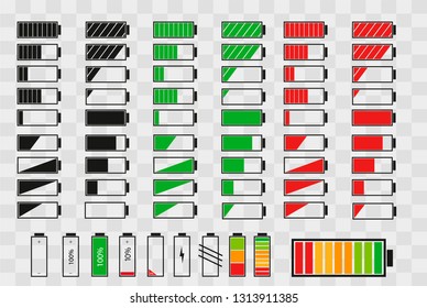 Battery Charge Indicator Icons in Vector GraphicsBattery. Logo Charge level empty