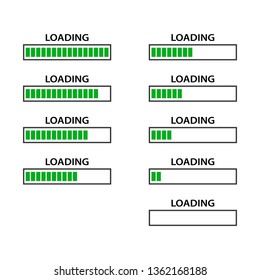 Battery charge indicator icons in vector modern graphics set .