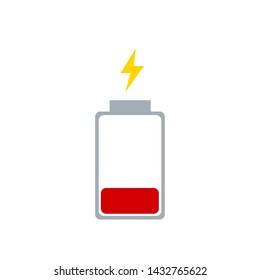 Battery charge indicator icons, vector graphics