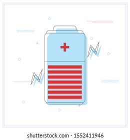 Vector de iconos de indicador de carga de la batería.