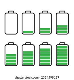 Battery charge indicator icons vector