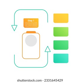 Battery charge indicator infographic chart design element set. Abstract vector symbols for infochart with blank copy spaces. Kit with shapes for instructional graphics. Visual data presentation