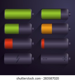 Battery Charge Indicator On Modern Black Background
