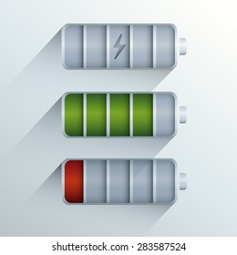 Battery Charge Indicator On Modern White Background