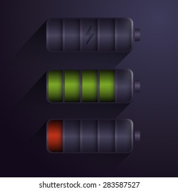 Battery Charge Indicator On Modern Black Background