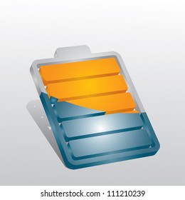 Battery Charge Indicator panel - abstract illustration with sign
