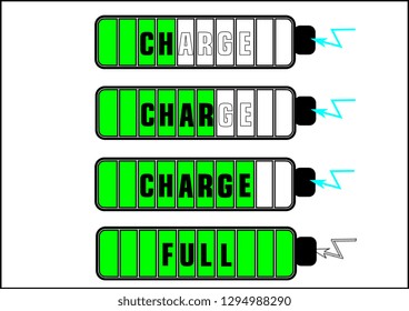 battery charge indicator for phone, mobile, tablet and notebook computers vector