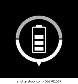 Battery charge level  - black vector icon