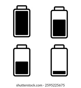 Battery charge level energy for mobile phone, isolated on transparent background, Vector
Illustration