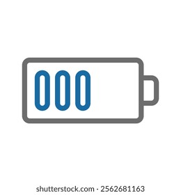 Battery charge level icon. Concept of energy, power, and technology.