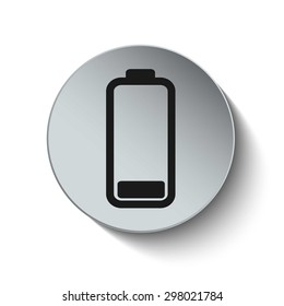 Battery charge level icon. Battery indicator icon. Battery charging icon. Vector. Buttons.