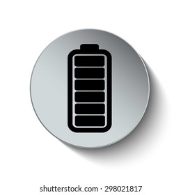 Battery charge level icon. Battery indicator icon. Battery charging icon. Vector. Buttons.