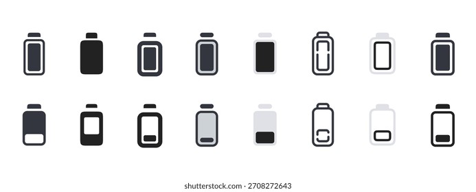Conjunto de iconos de nivel de Recargo de batería Indicador de Estado de energía de Vector colección