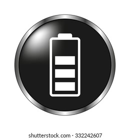 Battery charge level icon - vector button