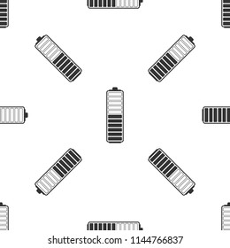 Battery charge level indicator icon seamless pattern on white background. Battery charging - power sign. Electricity symbol - energy sign. Flat design. Vector Illustration