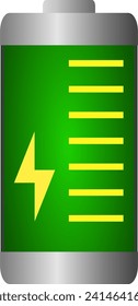 Symbol für die Batterieladung. Stock-Vektorgrafik, Clipart-Grafik.