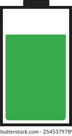 Indicador de nível de carga da bateria ícone. nível de energia da bateria. Símbolo de carregamento de bateria. Sinal de status da barra de telefone. Ilustração vetorial isolada no plano de fundo transparente.