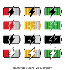  Icono de indicador de nivel de Recargo de batería colección