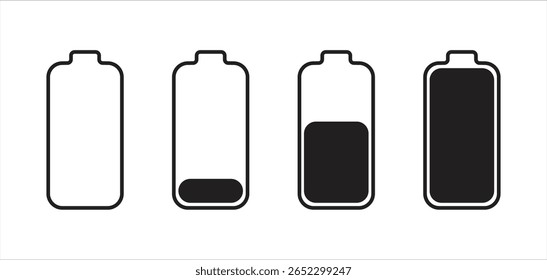 Battery charge level indicator. Charge battery level icon , vector illustration .