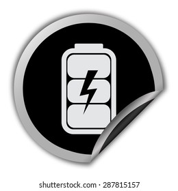 battery charge level indicator icon - round vector sticker