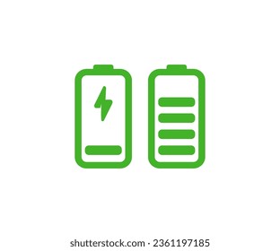 Battery charge level indicator icons. Alkaline battery capacity charge vector design and illustration.