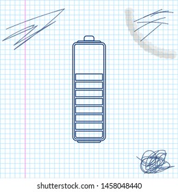 Battery charge level indicator line sketch icon isolated on white background. Vector Illustration