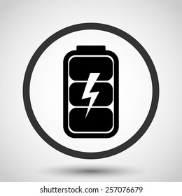 Battery charge level indicator vector icon - black illustration