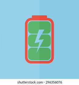 battery charge level indicator vector icon. Flat design