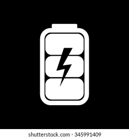 battery charge level indicator vector icon isolated on black