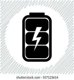 Battery charge level indicator vector icon - black  illustration