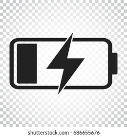 Battery charge level indicator. Vector illustration on isolated background. Simple business concept pictogram.