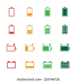 battery charge level indicators.