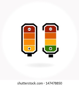 battery charge level indicators icon vector