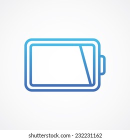 Battery charge level indicators, vector illustration. Simple Flat Metro design style. ESP10