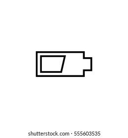 Battery charge level line icon, semi full battery, 
